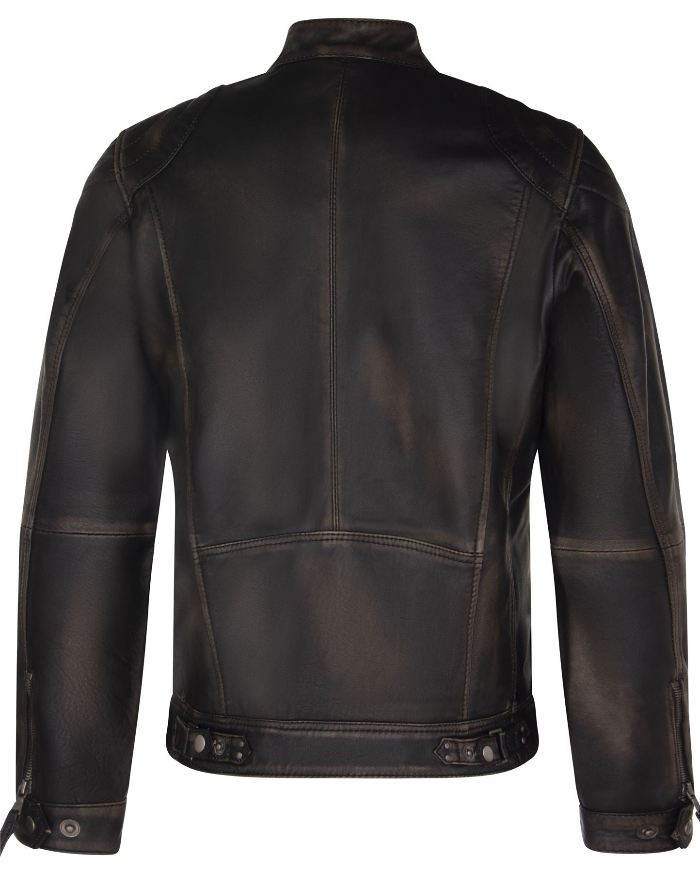 Mens Moto Leather Biker Jacket-Taiwan