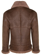 Mens B3 WW2 Sheepskin Leather Flying Aviator Jacket-Houston