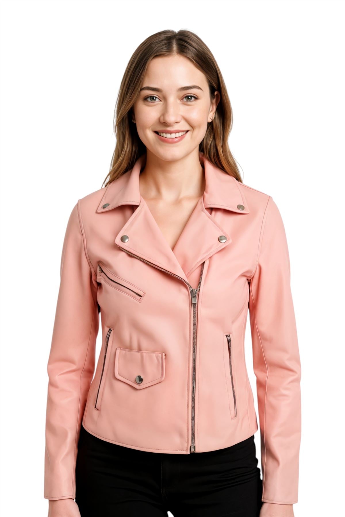 Women's Classic Brando Biker Leather Jacket - Broome