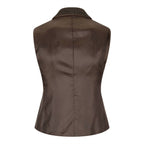 Womens Tweed 1920s Herringbone Brown Waistcoat