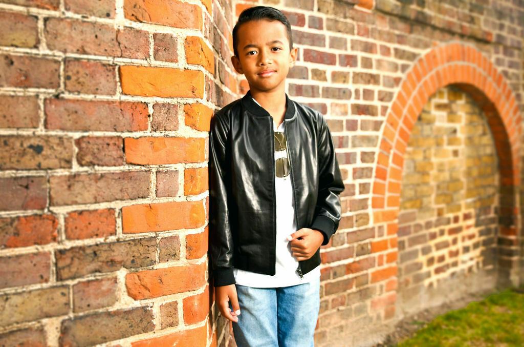 Kids Unisex Varsity Black Baseball Leather Bomber Black Jacket (1-13Years)