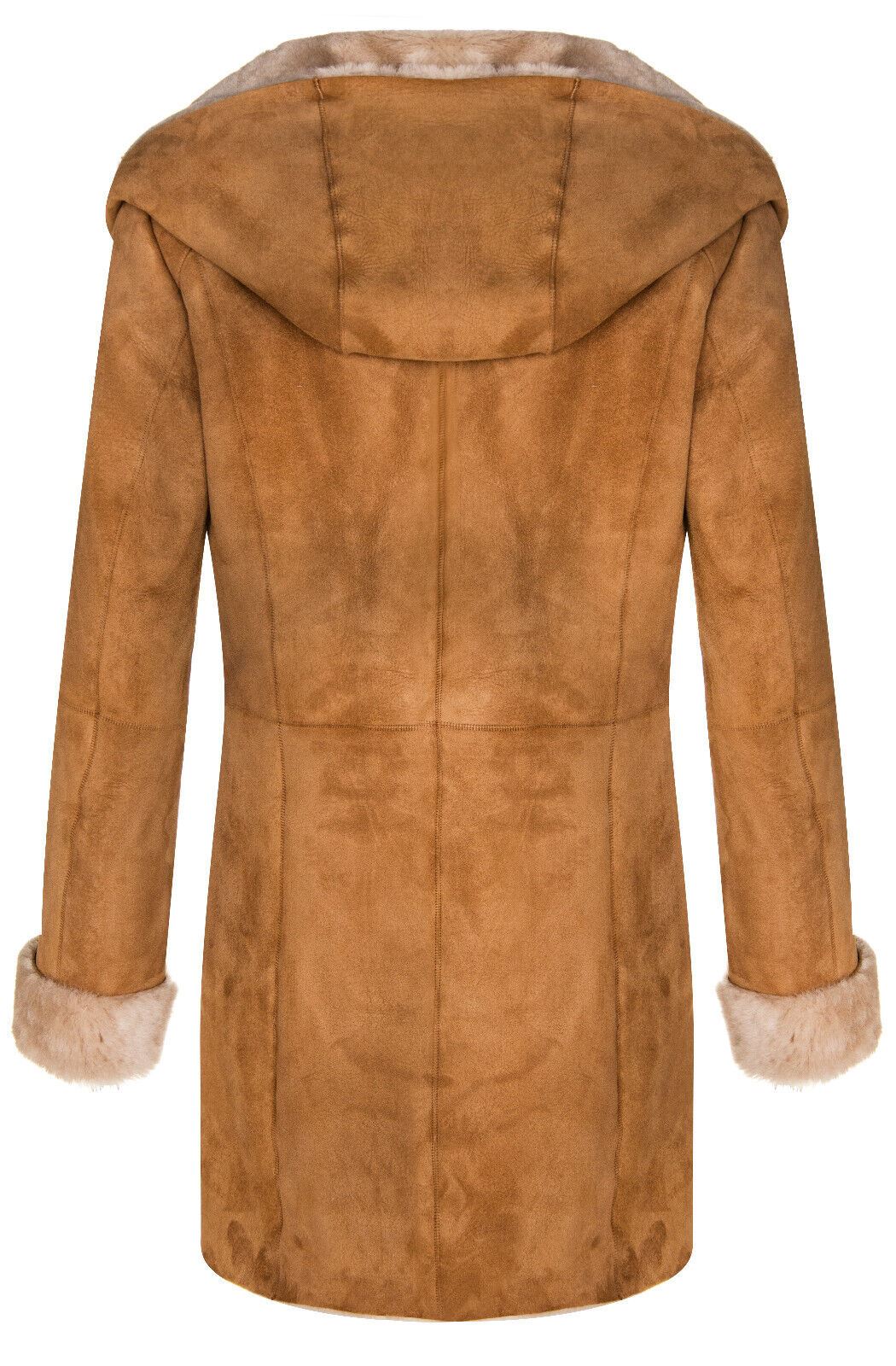 Womens Merino Sheepskin Hooded Coat-Antioch