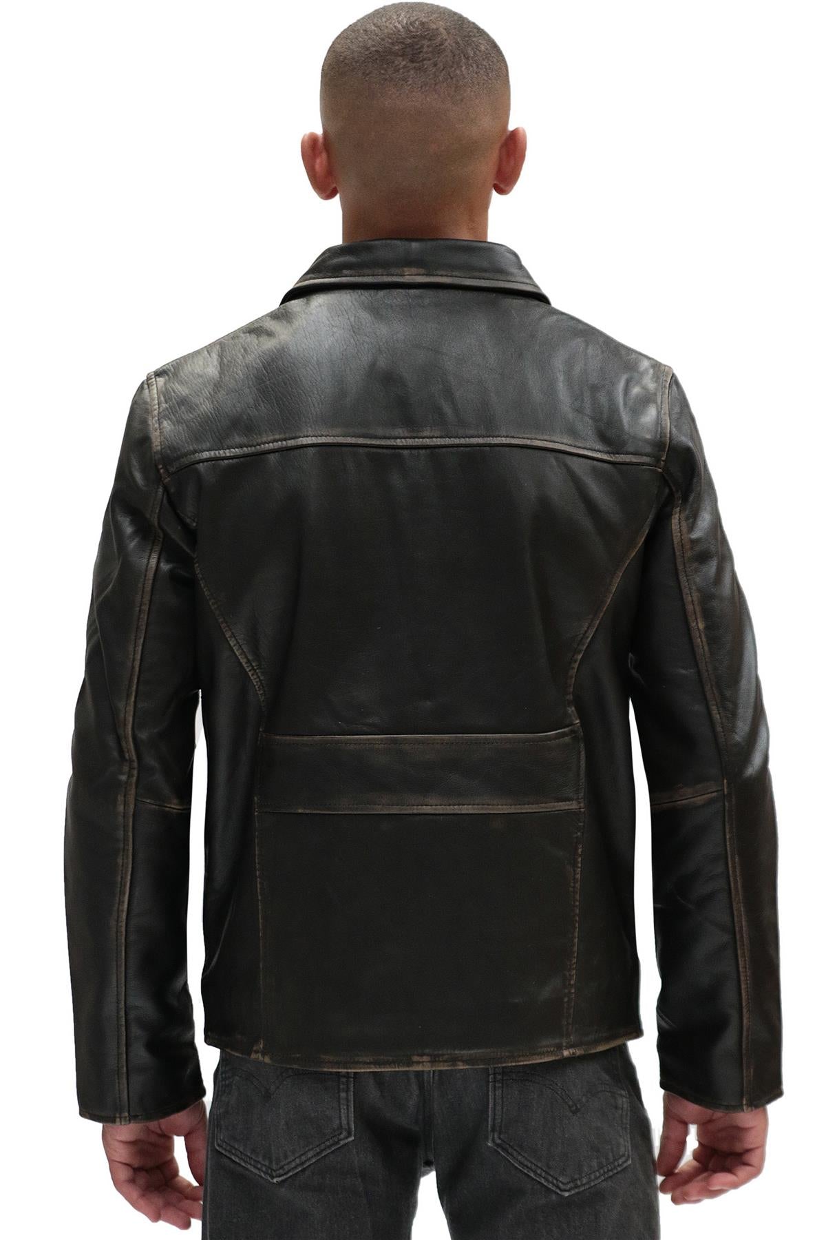 Men's Harrington Cow Hide Leather Jacket-Lima