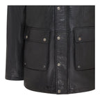 Men’s Leather Military Jacket Outwear Trenchcoat - Field