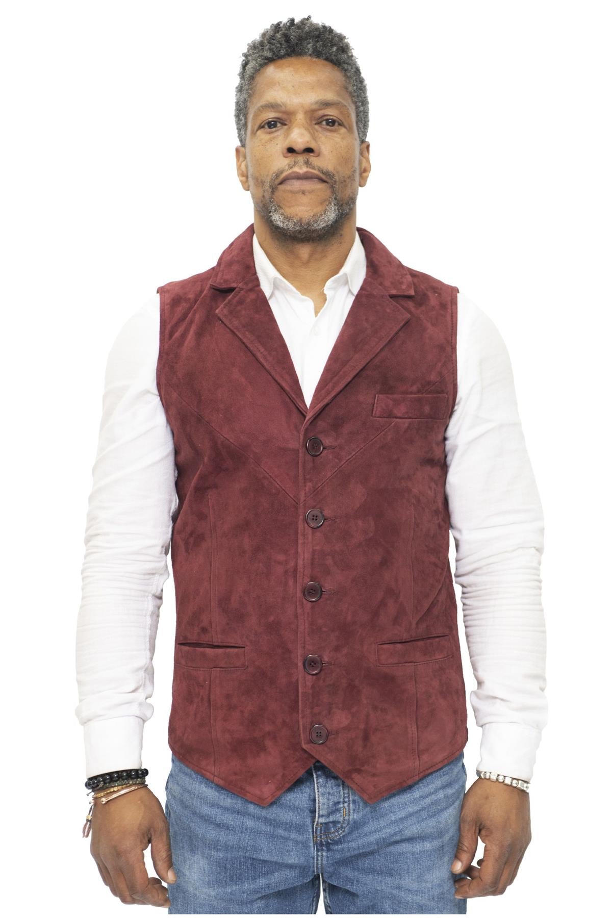 Mens Classic Smooth Goat Suede Leather Waistcoat-Exeter