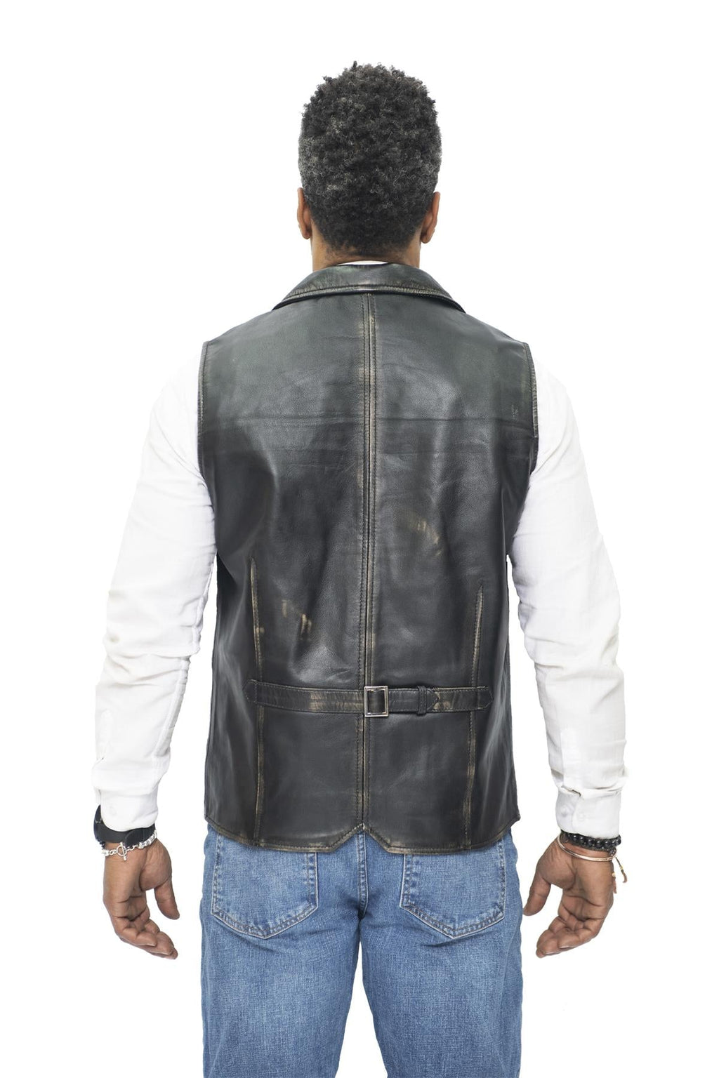 Mens Smart Classic Leather Waistcoat-Bristol