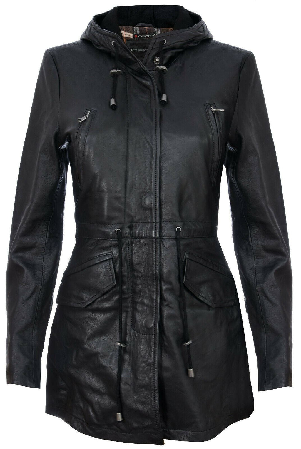 Womens Mid Length Hooded Parka Jacket-Oakengates