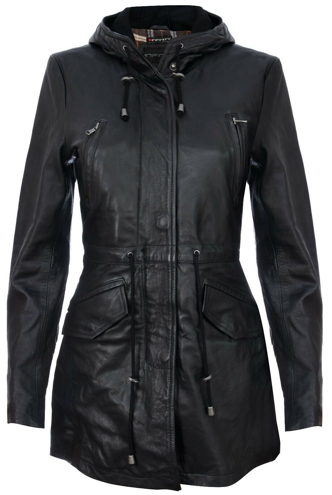 Womens Mid Length Hooded Parka Jacket-Oakengates