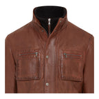 Men’s Leather Military Jacket Outwear Trenchcoat - Field