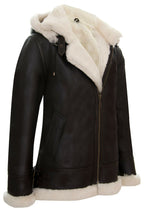 Mens Hooded Sheepskin Leather B3 Flying Jacket-Columbus