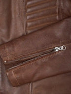 Rachel Women's Cognac Brown Biker Style Leather Jacket