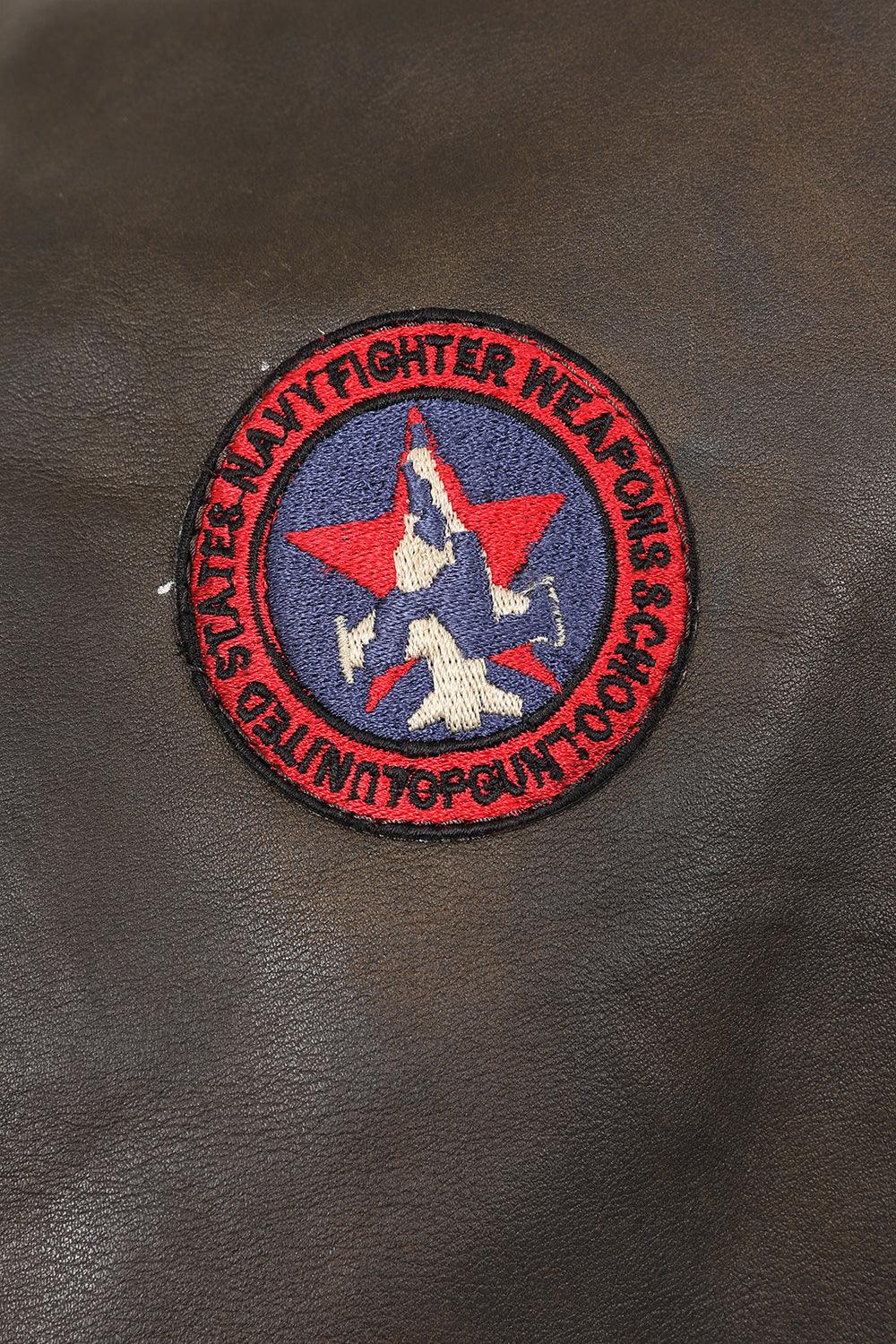 TOMMY Genuine Leather Pilot Jacket - Detachable Fur Collar