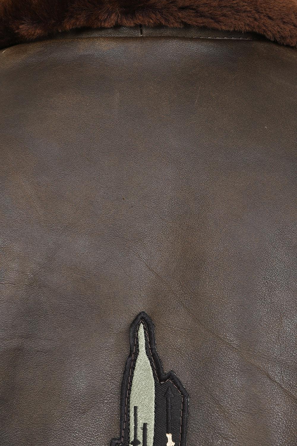 TOMMY Genuine Leather Pilot Jacket - Detachable Fur Collar