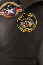 TOMMY Genuine Leather Pilot Jacket - Detachable Fur Collar