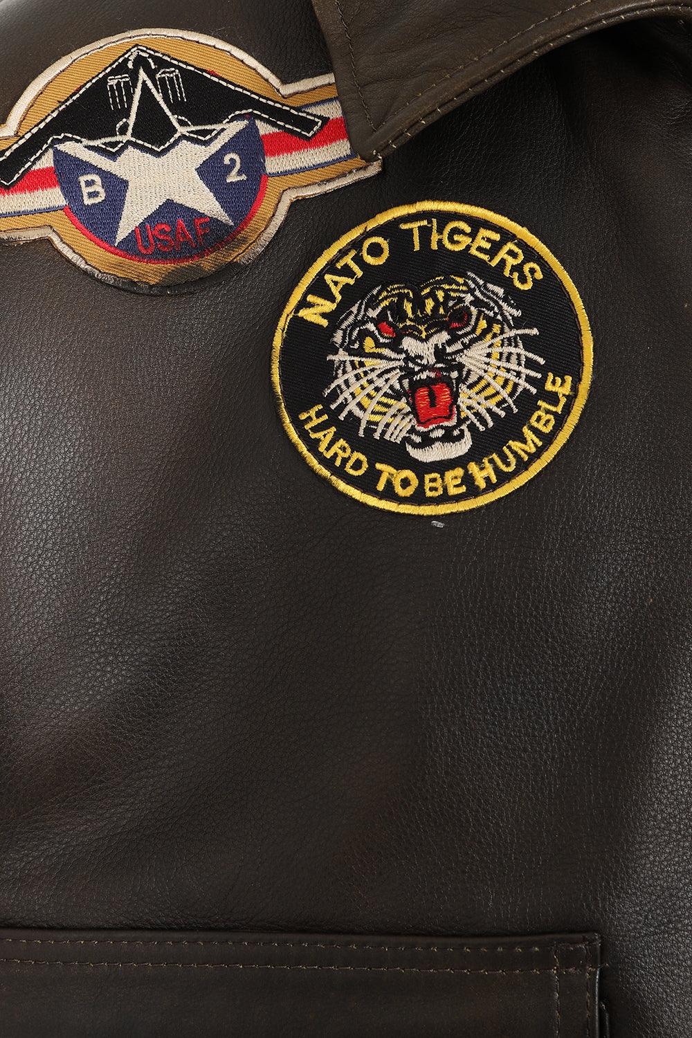 TOMMY Genuine Leather Pilot Jacket - Detachable Fur Collar