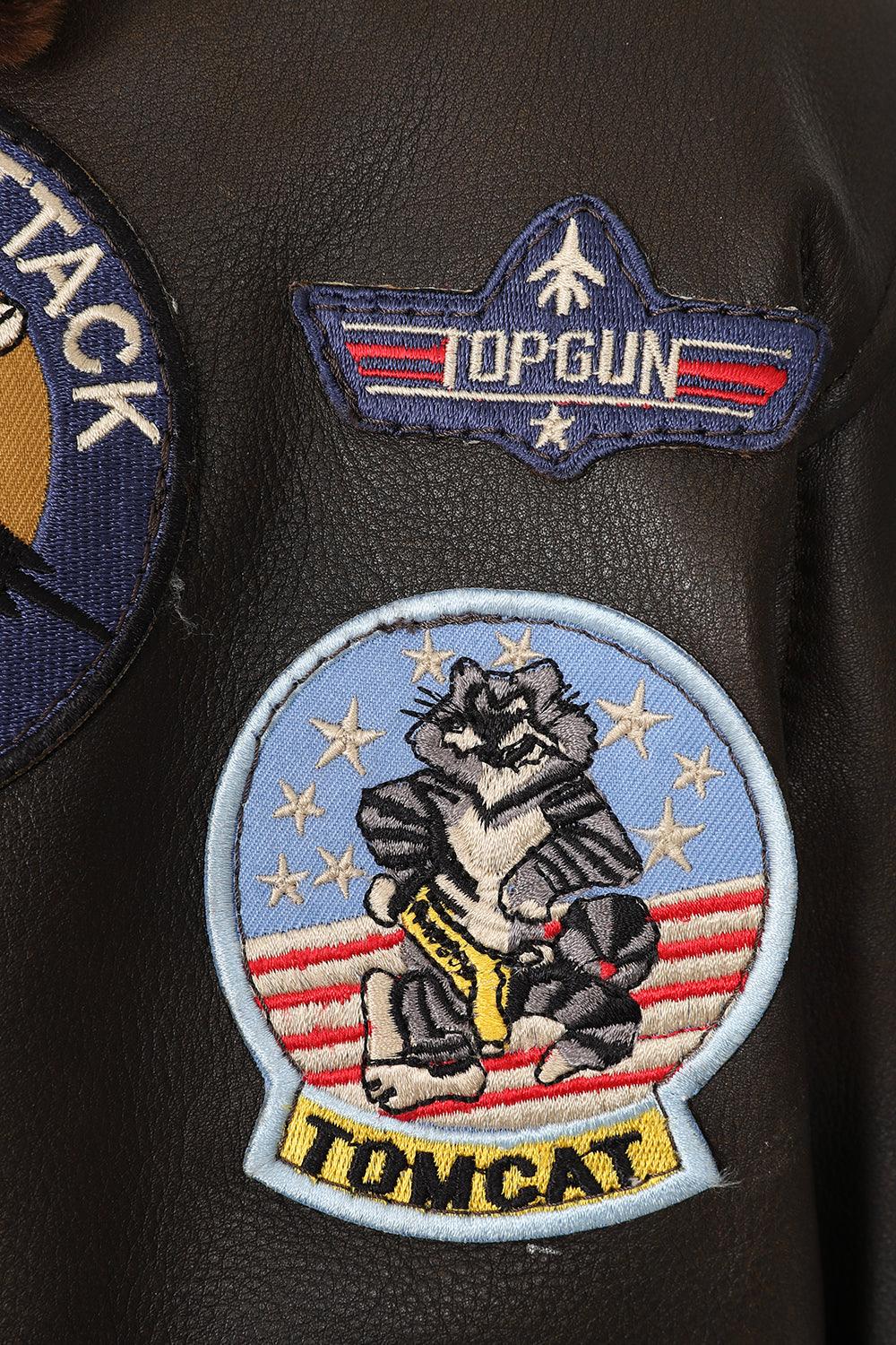 TOMMY Genuine Leather Pilot Jacket - Detachable Fur Collar