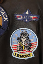 TOMMY Genuine Leather Pilot Jacket - Detachable Fur Collar