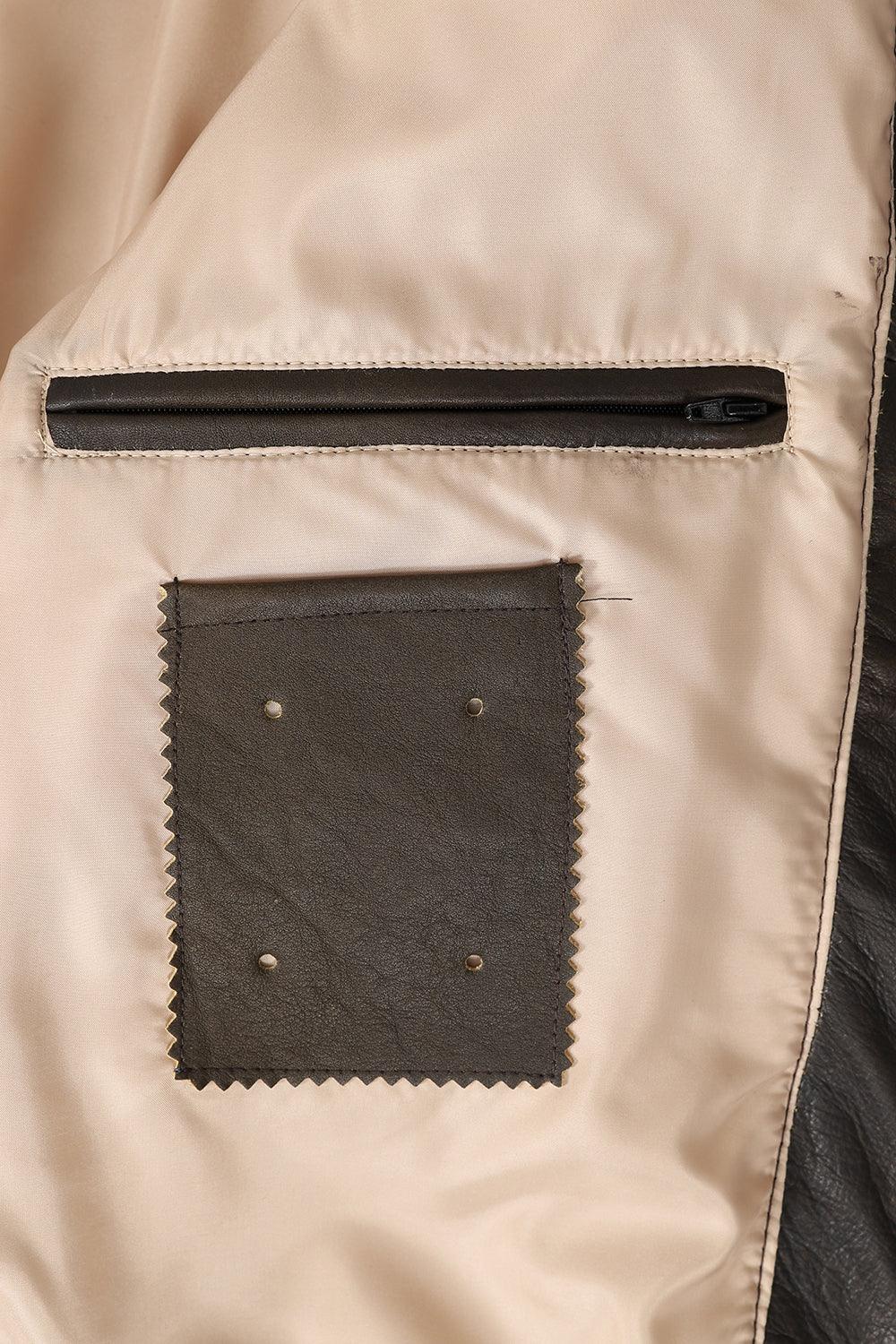 TOMMY Genuine Leather Pilot Jacket - Detachable Fur Collar