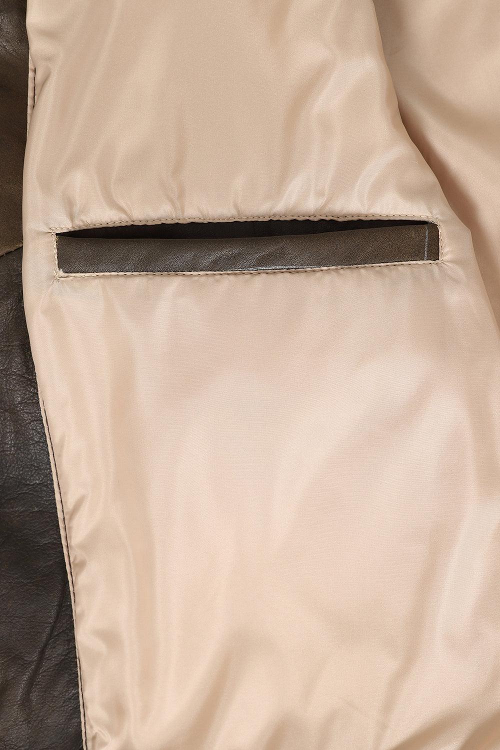 TOMMY Genuine Leather Pilot Jacket - Detachable Fur Collar