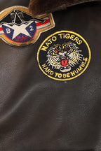 TOMMY Genuine Leather Pilot Jacket - Detachable Fur Collar