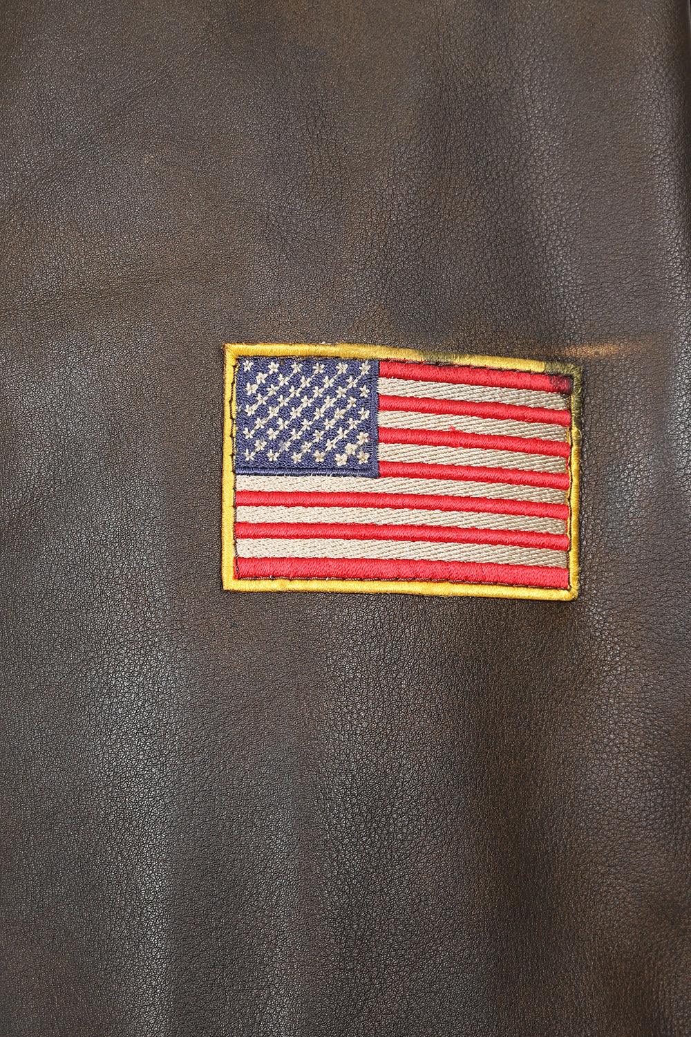 TOMMY Genuine Leather Pilot Jacket - Detachable Fur Collar