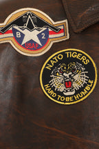 TOMMY Genuine Leather Pilot Jacket - Detachable Fur Collar