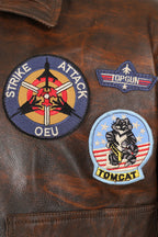 TOMMY Genuine Leather Pilot Jacket - Detachable Fur Collar