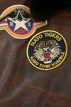 TOMMY Genuine Leather Pilot Jacket - Detachable Fur Collar