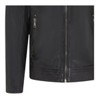 Men's Modern Classic Leather Quilted Biker Jacket - Derry