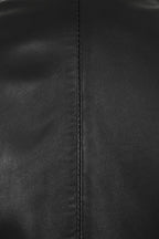 JUDY 2020 Fitted Lamb Nappa Leather Jacket - Black Cream Contrast