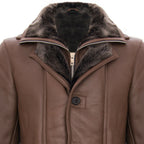 Mens Warm Shearling Sheepskin Leather Coat-Florence