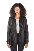 Womens Nappa Leather Trench Coat-Mosul