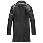 Spectra Mens Fashion Double Breasted Leather Blazer Coat