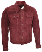 Mens Goat Suede Leather Trucker Jacket-Taraz