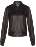 Womens Classic MA-1 Leather Bomber Jacket-Newcastle