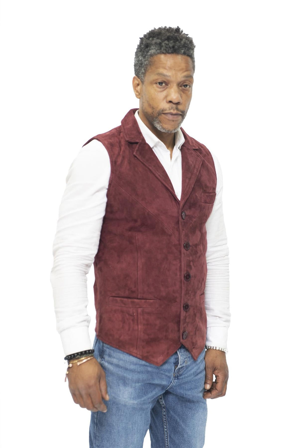 Mens Classic Smooth Goat Suede Leather Waistcoat-Exeter