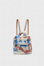 Women's Shearling Mini Backpack , Multicolor Wool
