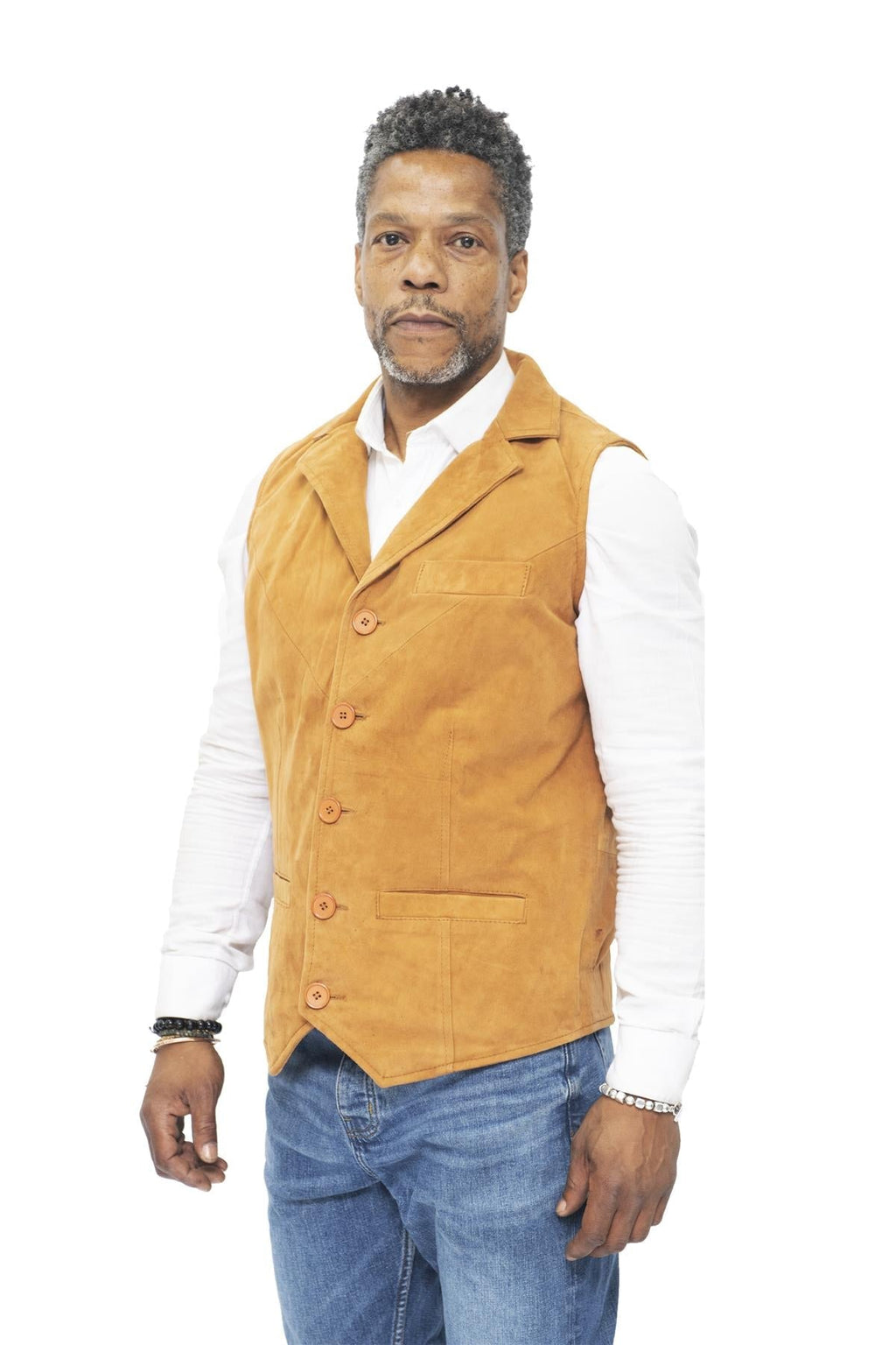 Mens Classic Smooth Goat Suede Leather Waistcoat-Exeter