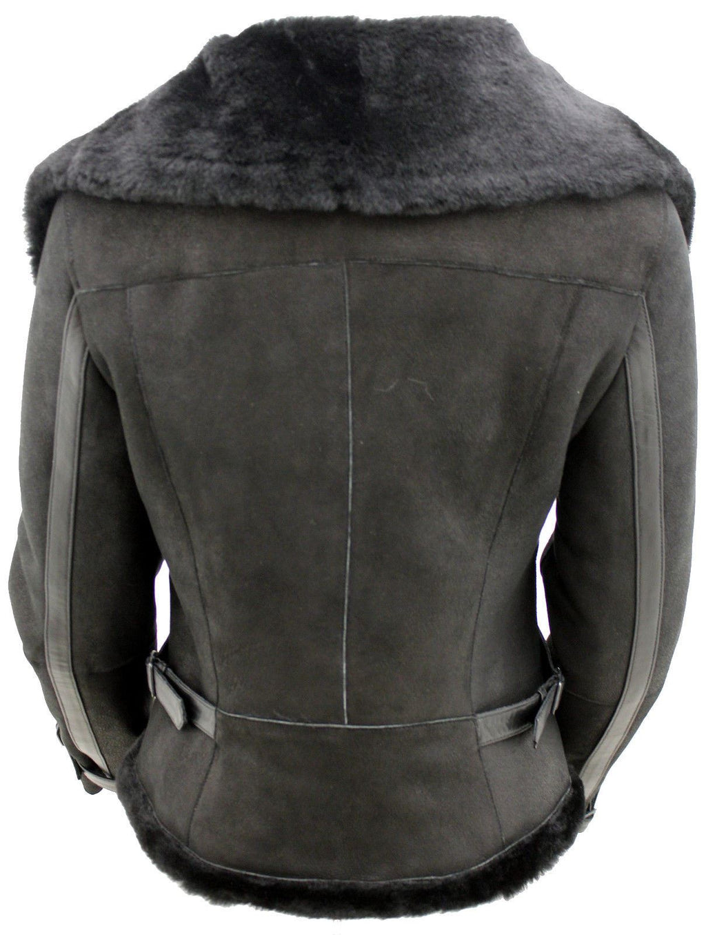 Womens Merino Sheepskin Aviator Leather Jacket-Asmara
