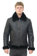 Mens Retro Sheepskin Bomber Jacket-Asheville