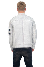 Mens Vintage Quilted Leather Racing Jacket-Cardiff