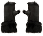 Womens Shearling  Mittens Fingerless Cuffs Toscana Suede Sheepskin Fur