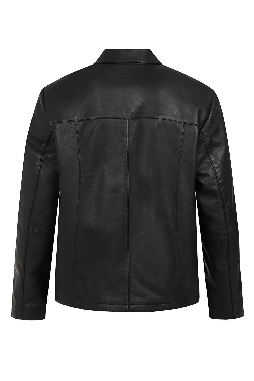 ANDREW Men's Premium Lamb Nappa Leather Jacket - Black Classic