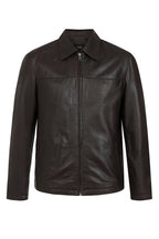 ANDREW Men's Brown Lamb Nappa Leather Jacket - Classic Design