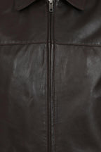 ANDREW Men's Brown Lamb Nappa Leather Jacket - Classic Design
