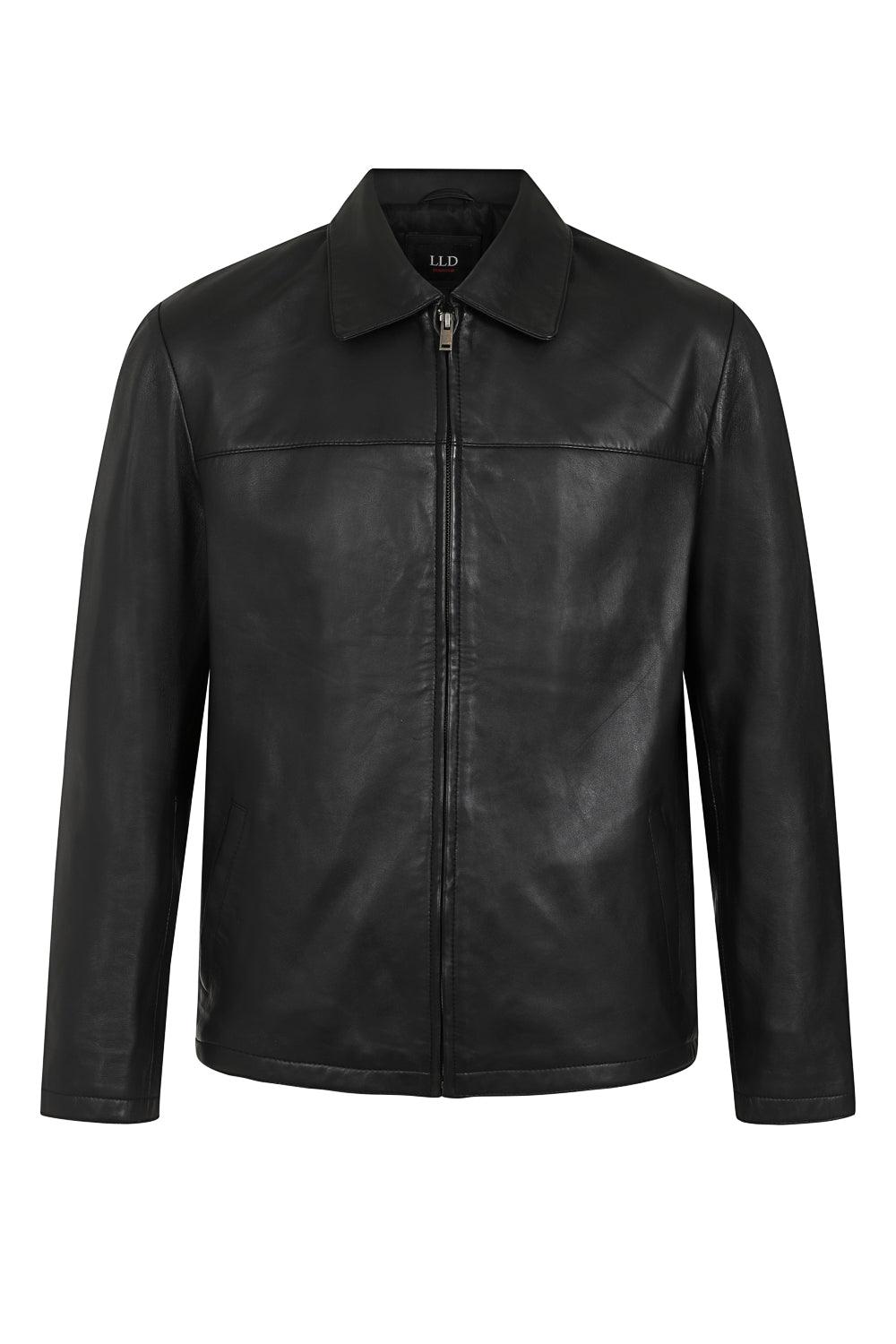 ANDREW Men's Premium Lamb Nappa Leather Jacket - Black Classic