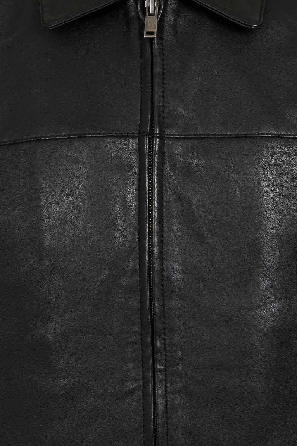 ANDREW Men's Premium Lamb Nappa Leather Jacket - Black Classic