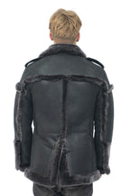 Mens Merino Sheepskin Suede Jacket with Tie Belt-Granada