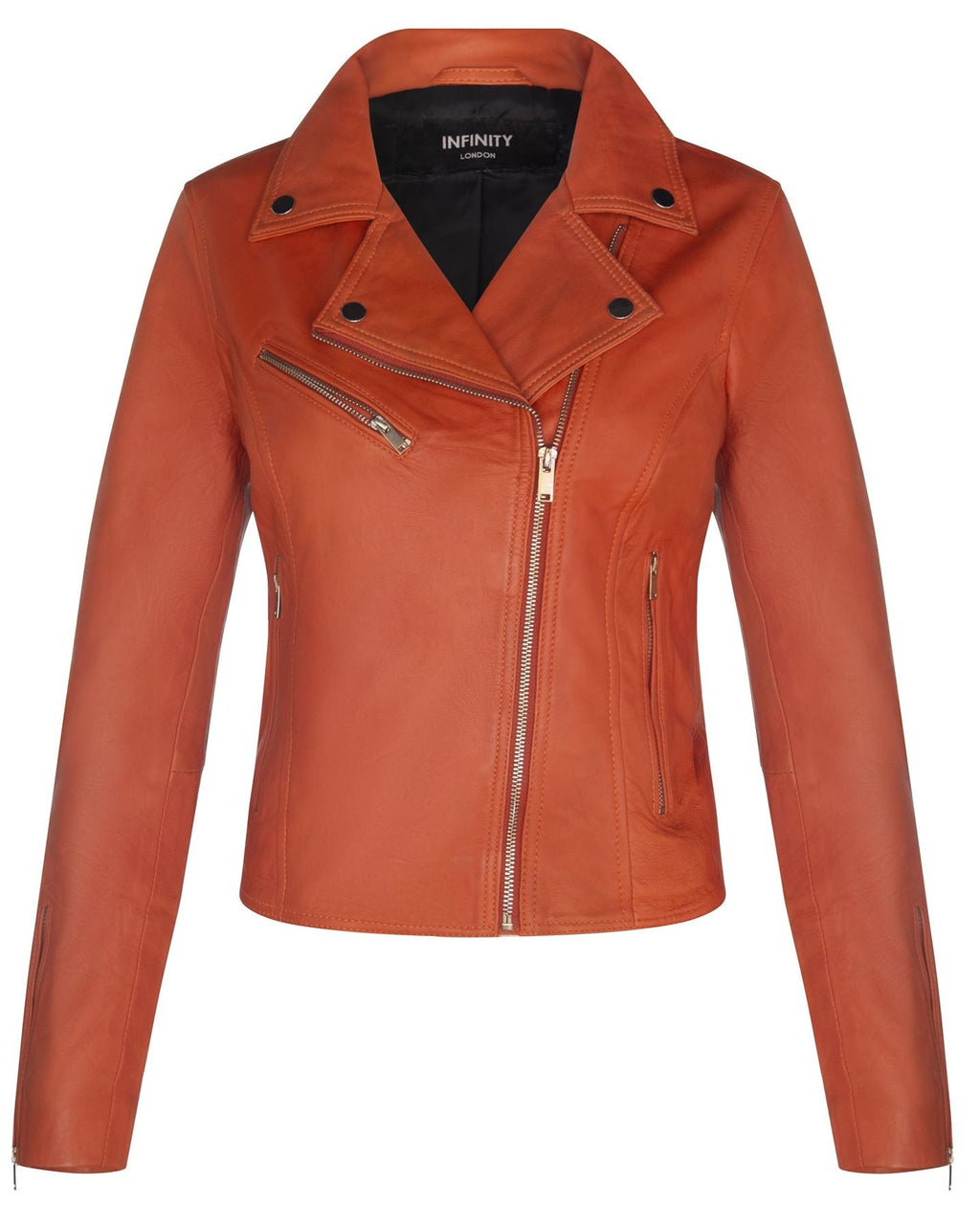 Womens Leather Classic Biker Brando Jacket-Baku