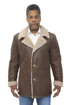 Mens Classic Sheepskin Leather Crombie Jacket-Brisbane